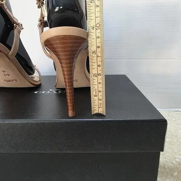 Coach Kalie Soft Shine Calf Heel/Sandal Style No. Q8258 A01146 Women's Sz 8.5M - Picture 6 of 12